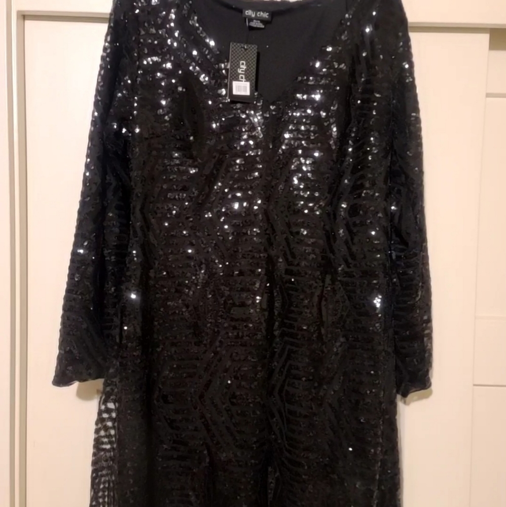 City Chic black sequin dress